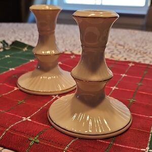 Lenox Elegant Cream Candle Holders